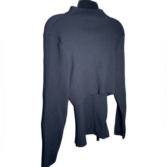 Babaton 2XL Aritzia Black Top Long Sleeve Sweater Shirt Ribbed Thick Fall Winter - Picture 3 of 16